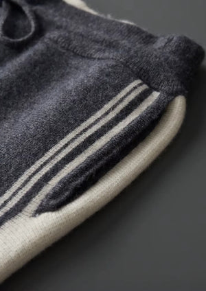 Herre tracksuit i varm uldblend – zip-hoodie & afslappede joggers med sporty striber - Havn Studio