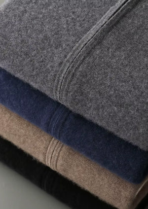 Herre tracksuit i varm uldblend – zip-hoodie & afslappede joggers med sporty striber - Havn Studio