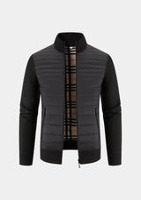 Herre vinterjakke med quiltet front – varm hybridjakke med strikkede ærmer - Havn Studio