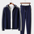 Herre tracksuit i varm uldblend – zip-hoodie & afslappede joggers med sporty striber - Havn Studio