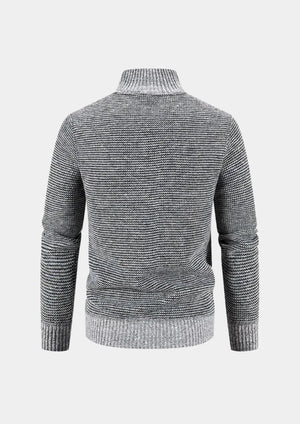 Herre vinterjakke med quiltet front – varm hybridjakke med strikkede ærmer - Havn Studio