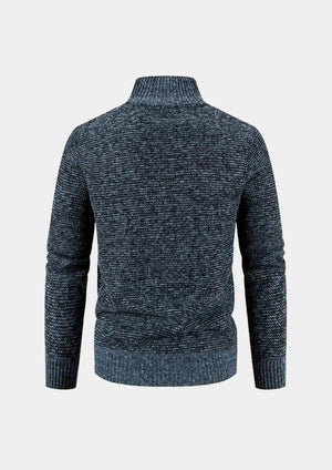 Herre vinterjakke med quiltet front – varm hybridjakke med strikkede ærmer - Havn Studio