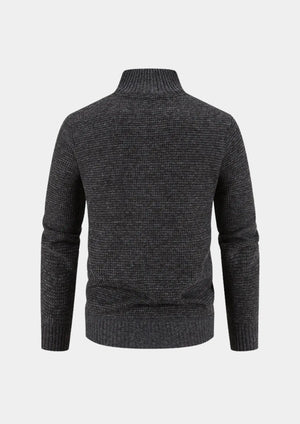 Herre vinterjakke med quiltet front – varm hybridjakke med strikkede ærmer - Havn Studio