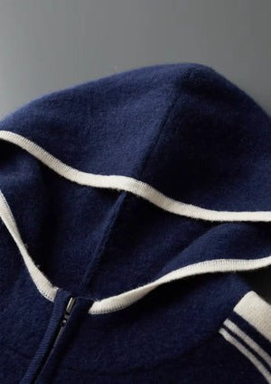 Herre tracksuit i varm uldblend – zip-hoodie & afslappede joggers med sporty striber - Havn Studio