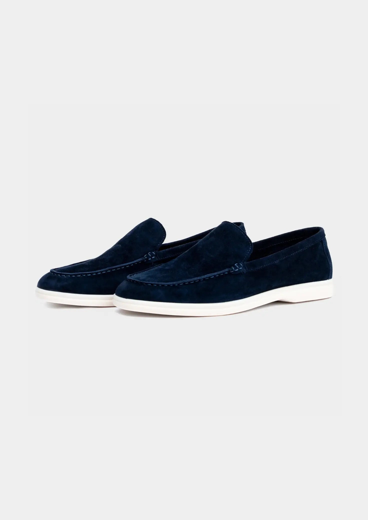 Herre loafers i ruskind – let, åndbar og stilren slip-on sko i marineblå - Havn Studio