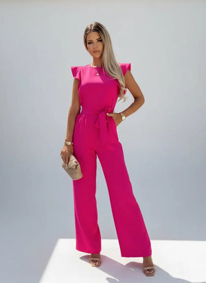 Ærmeløs jumpsuit med flæsedetaljer til kvinder - Elegant, moderne og komfortabel - Havn Studio