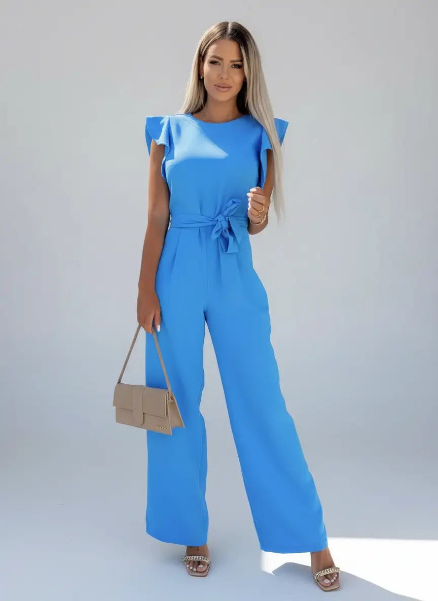 Ærmeløs jumpsuit med flæsedetaljer til kvinder - Elegant, moderne og komfortabel - Havn Studio