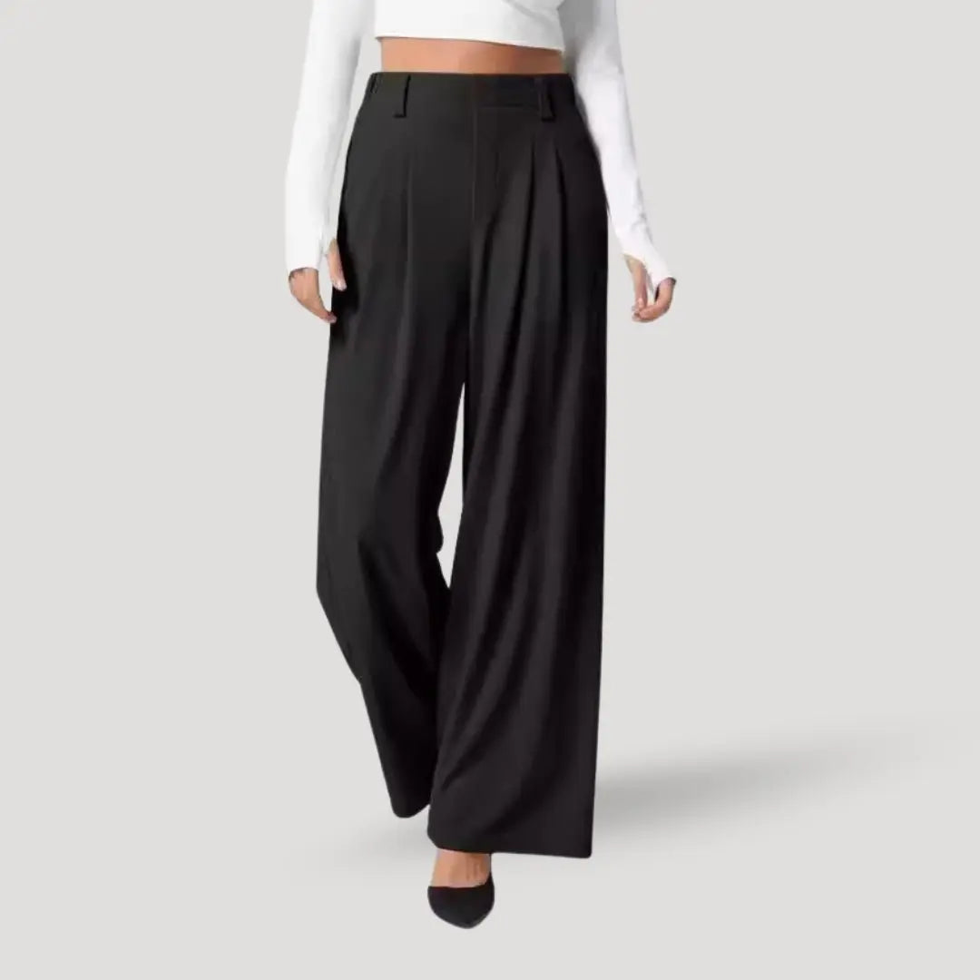 Dame Løstsiddende Bukser – Højtaljede Wide Leg Pants til Hverdag & Sommer - Havn Studio