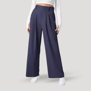 Dame Løstsiddende Bukser – Højtaljede Wide Leg Pants til Hverdag & Sommer - Havn Studio