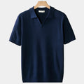 Herre strikpolo med åndbar struktur – kortærmet trøje med moderne krave - Havn Studio
