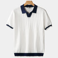 Herre strikpolo med kontrastkrave – let og åndbar sommerpolo i moderne pasform - Havn Studio