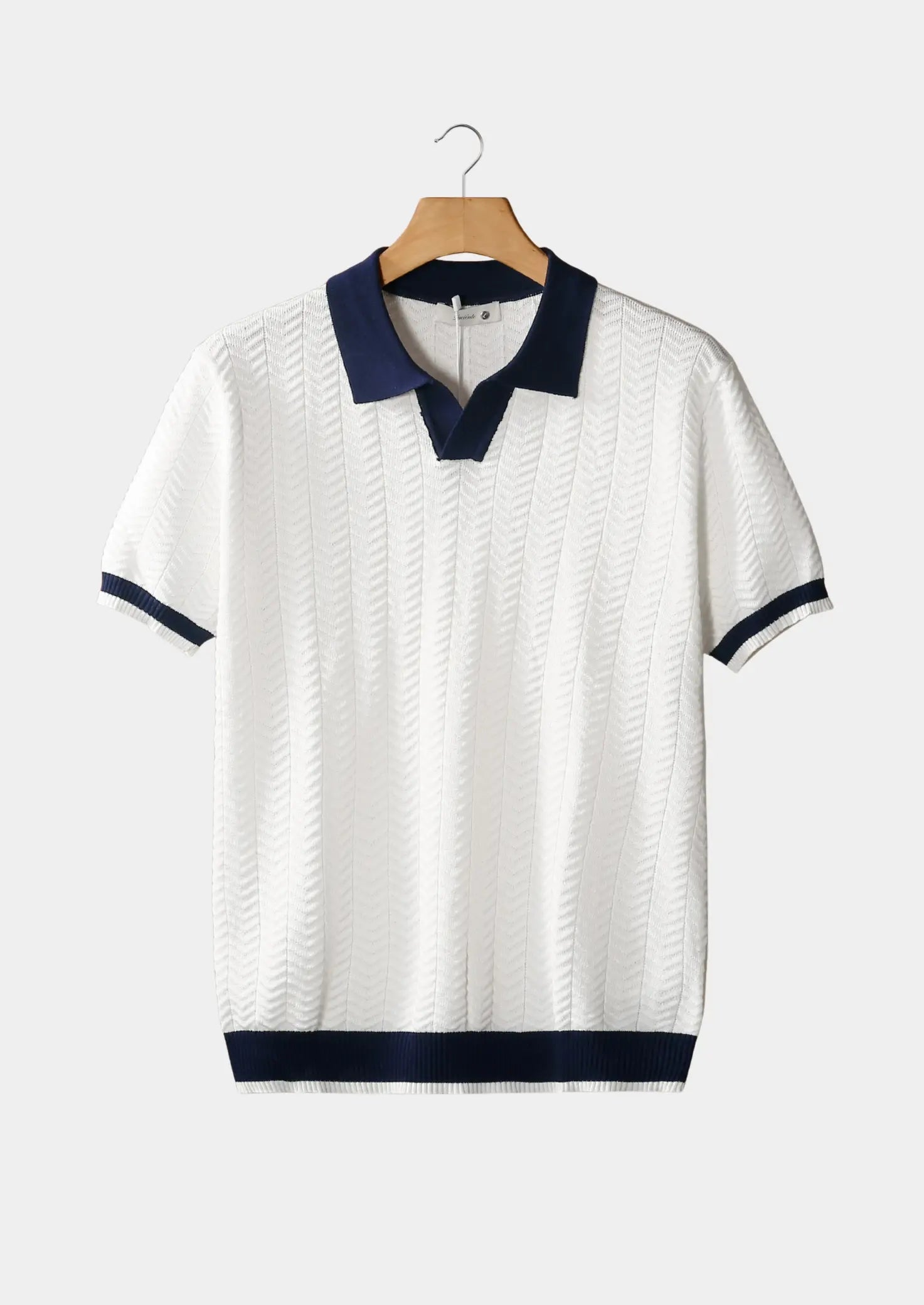 Herre strikpolo med kontrastkrave – let og åndbar sommerpolo i moderne pasform - Havn Studio