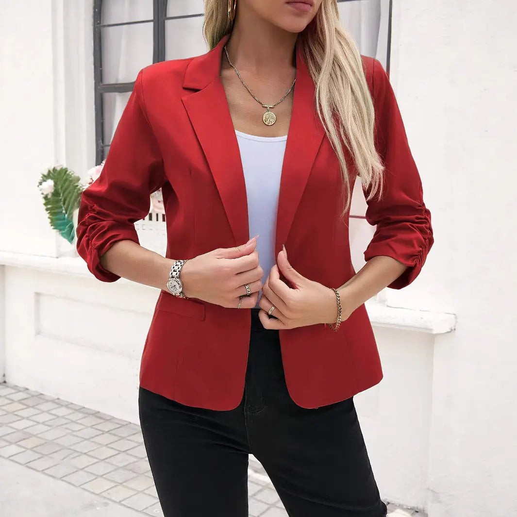 Dame Blazer – Elegant Casual Blazer med Lange Ærmer & Klassisk Krave - Havn Studio
